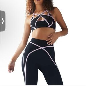 Savage X Fenty Black and Pink Leggings NWOT